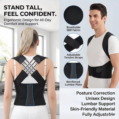 Corrector de Postura inteligente unisex con sensor de vibracion   y diseño invisible